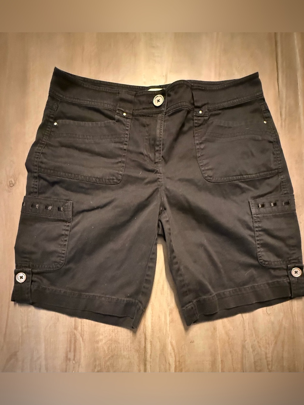 White House Black Market Black Cargo Bermuda Shorts $7.00!